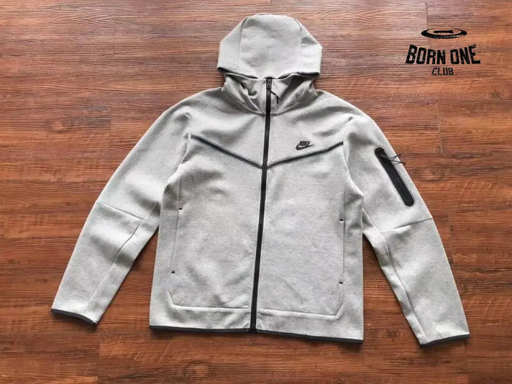 Conjunto Nike Tech Fleece Cinza Jaqueta e Calça