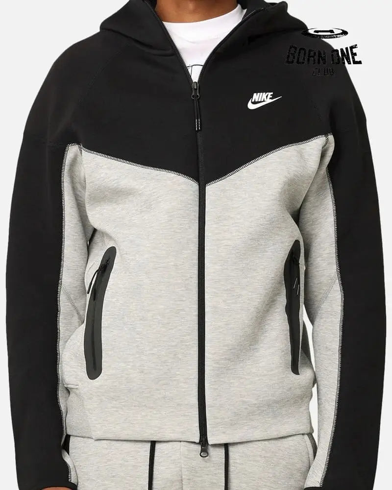 Conjunto Nike Tech Fleece Cinza/Preto 2023 (New Season) Jaqueta e Calça