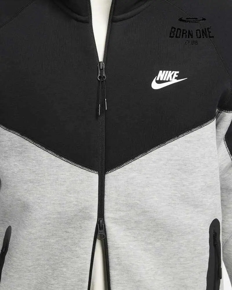 Conjunto Nike Tech Fleece Cinza/Preto 2023 (New Season) Jaqueta e Calça