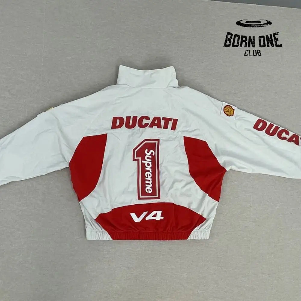 Conjunto Supreme x Ducati White Set Jaqueta e Calça