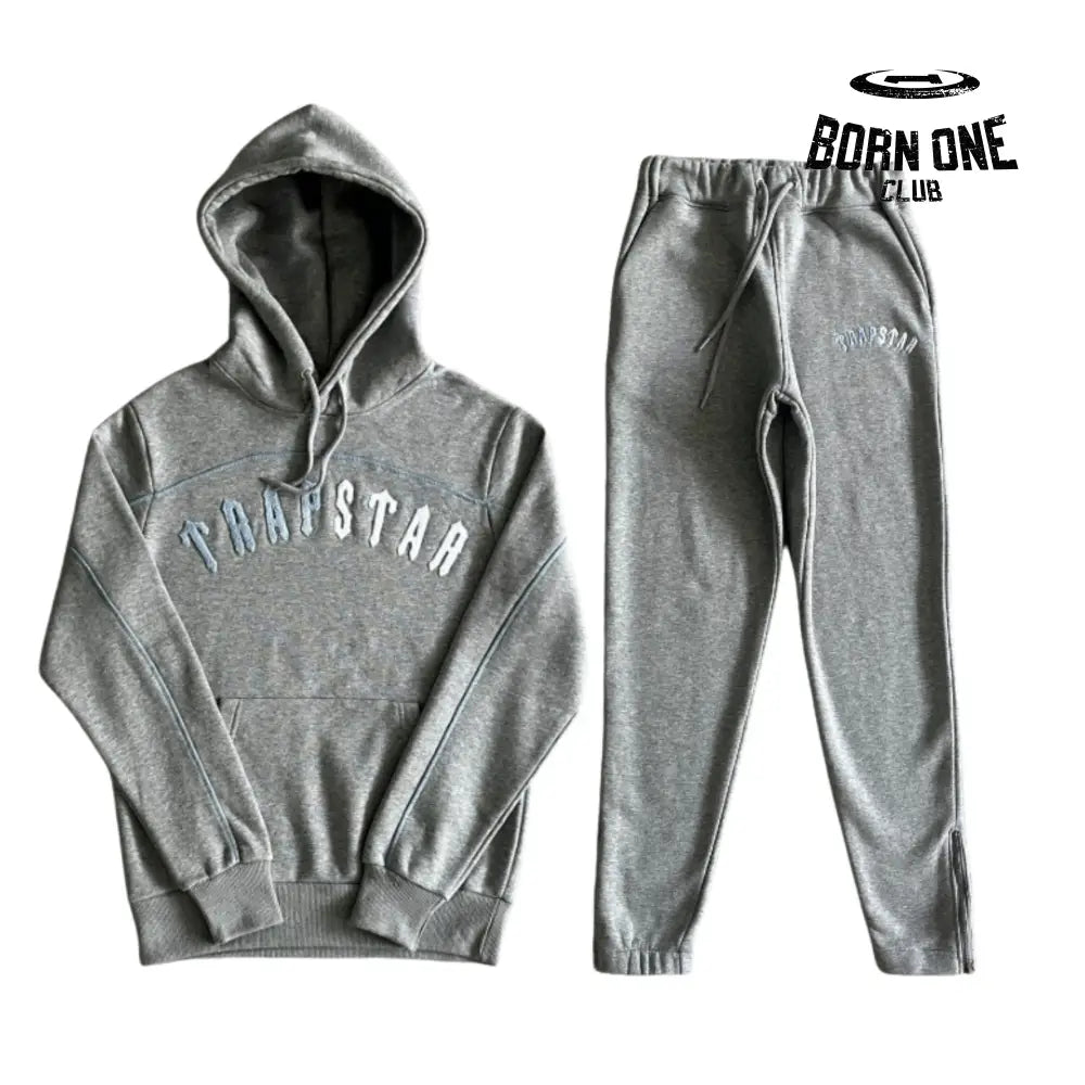 Conjunto Trapstar Chenille Aech Gray & Blue & White