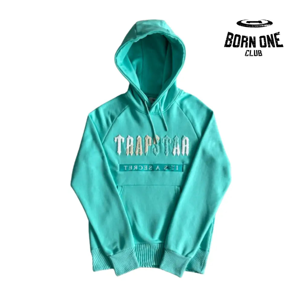 Conjunto Trapstar Chenille Decdoded Hoddie Tiffany Blue