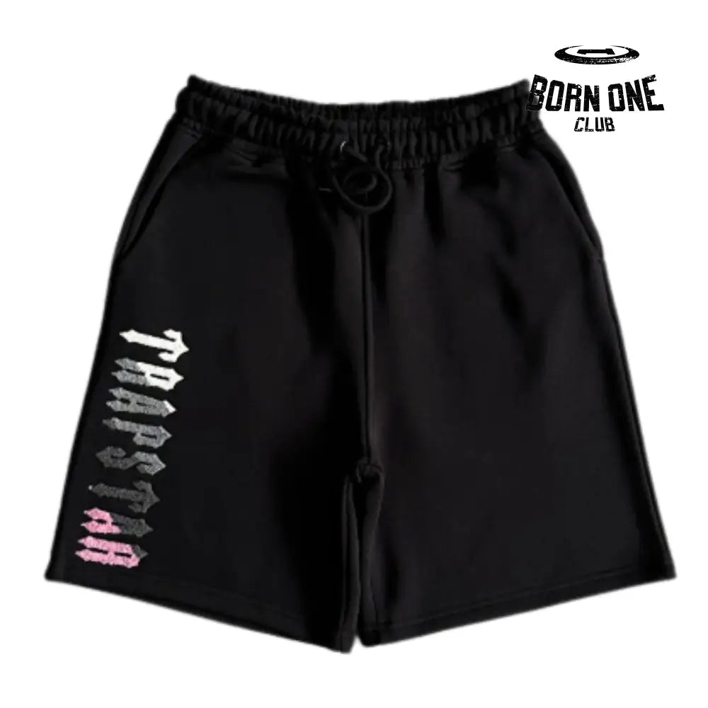 Conjunto Trapstar Decdoded Hooded Short Set Black & Pink