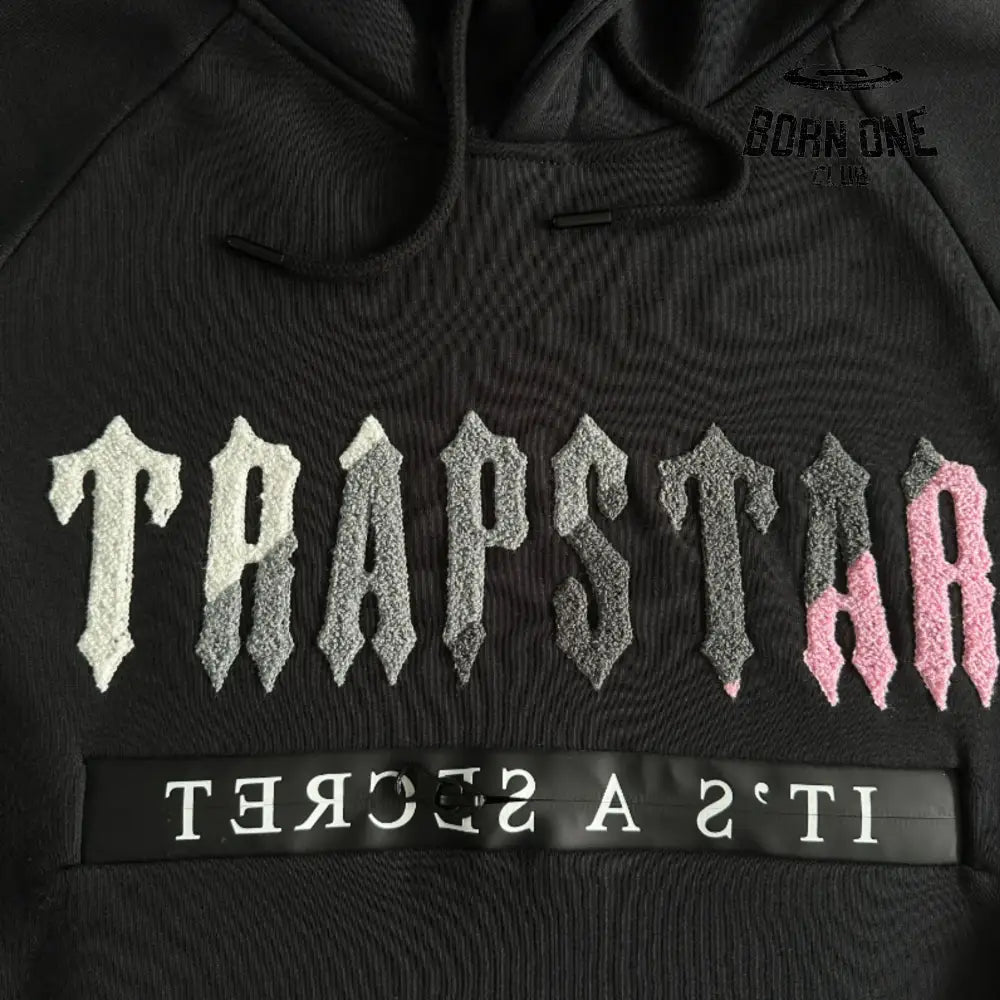 Conjunto Trapstar Decdoded Hooded Short Set Black & Pink