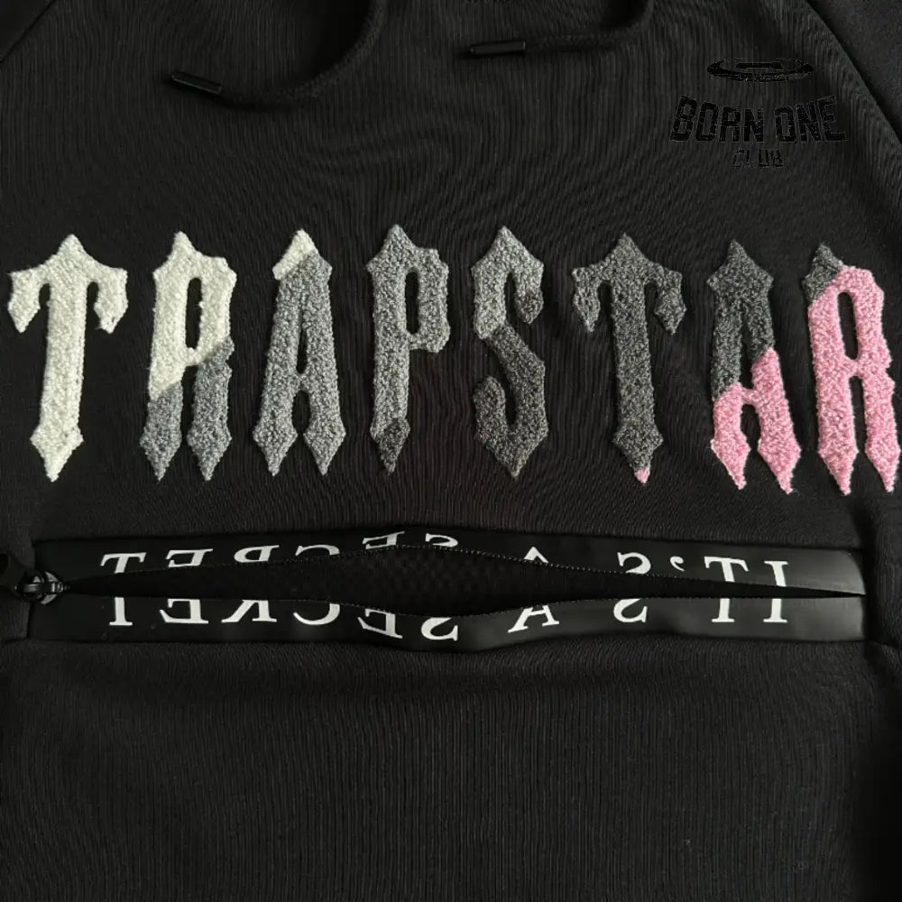 Conjunto Trapstar Decdoded Hooded Short Set Black & Pink