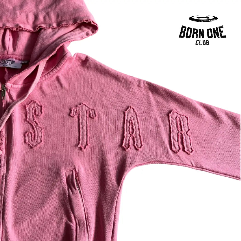 Conjunto Trapstar Feminino Irongate Cropped Batwing Zip Pink