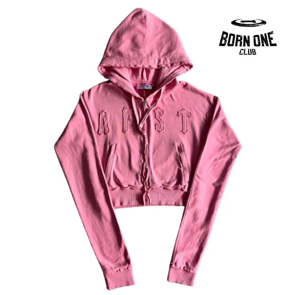 Conjunto Trapstar Feminino Irongate Cropped Batwing Zip Pink