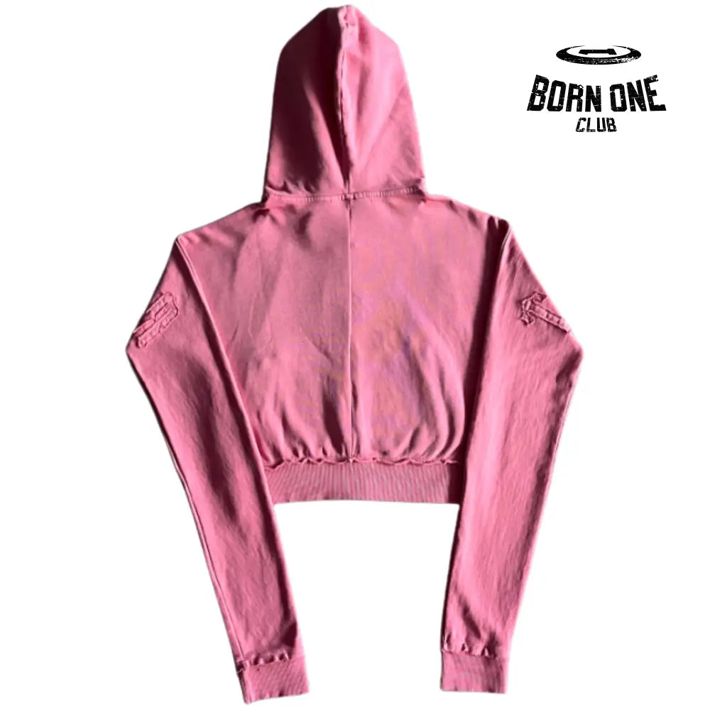 Conjunto Trapstar Feminino Irongate Cropped Batwing Zip Pink