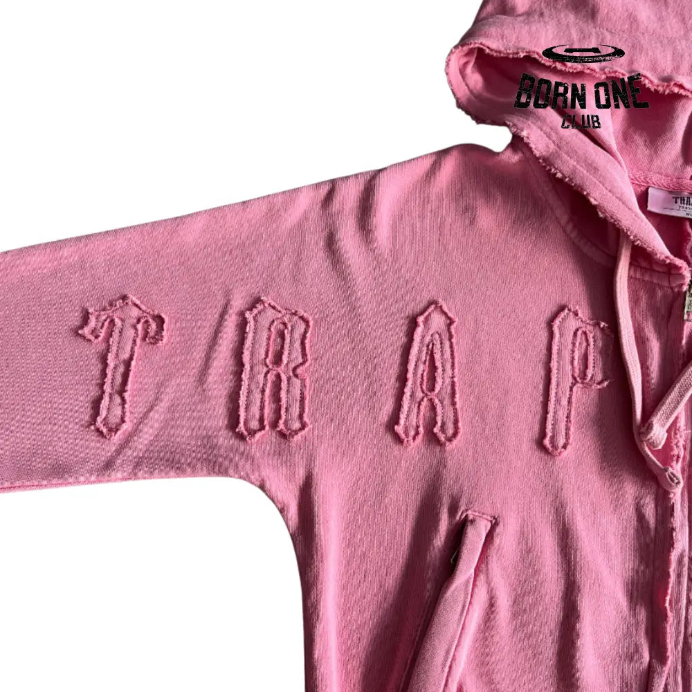 Conjunto Trapstar Feminino Irongate Cropped Batwing Zip Pink