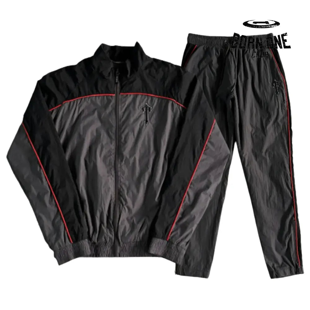 Conjunto Trapstar Irongate Shellsuit Black & Red P