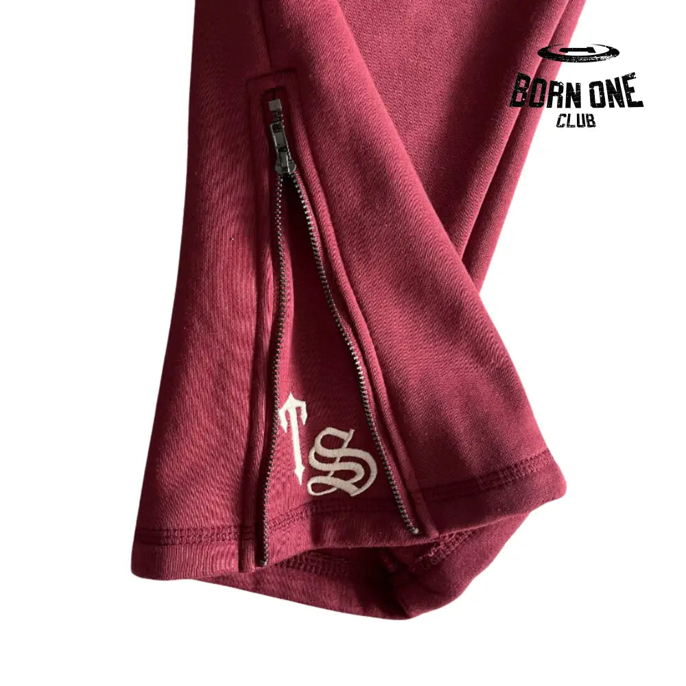 Conjunto Trapstar Script Zip Through Hoodie Zinfandel
