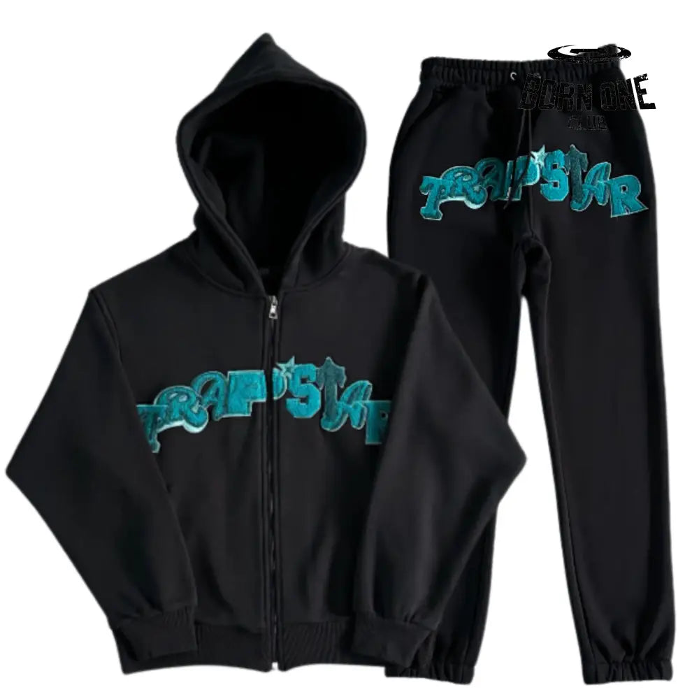 Conjunto Trapstar Tonal Wildcard Hoody Black & Teal