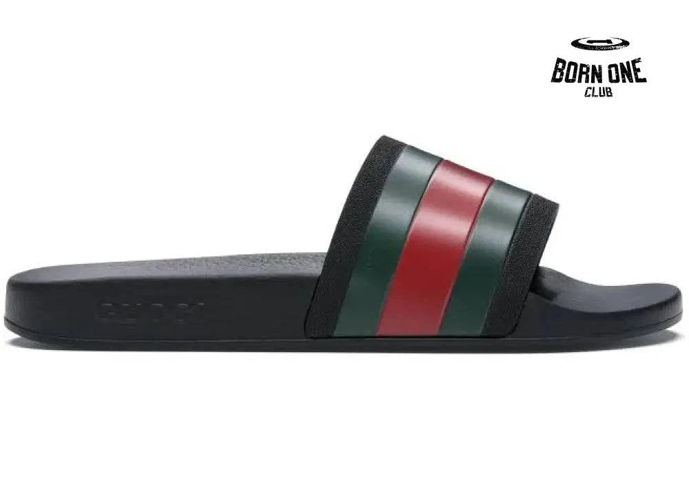 Gucci Rubber Slide Red Green Gucci Rubber Slide Red Green