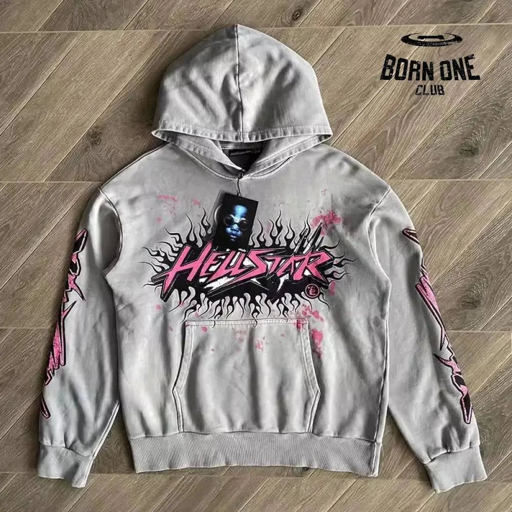 Hellstar Moletom Conjunto Moletom cinza/rosa / L