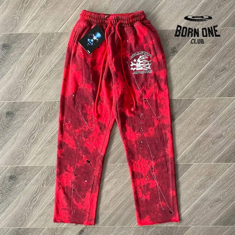 Hellstar Moletom Conjunto Tie Dye Hoodie