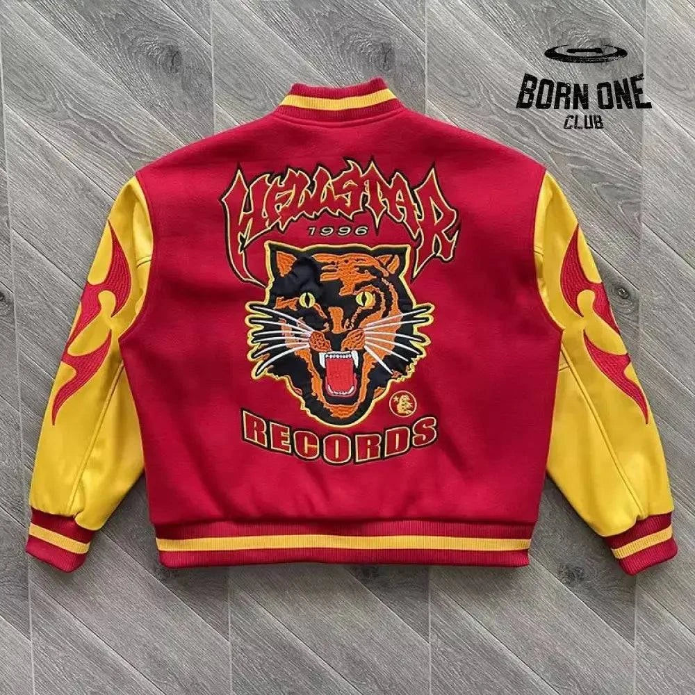 Hellstar Records Logo bordado Jaqueta colegial bomber