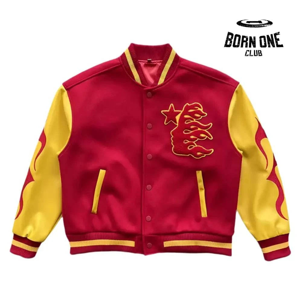 Hellstar Records Logo bordado Jaqueta colegial bomber