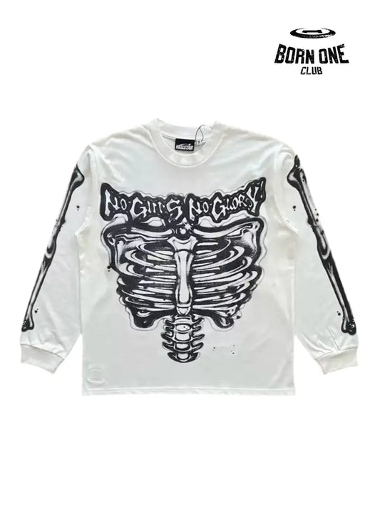 Hellstar Studios Airbrushed Bones Longsleeve Camiseta Manga Longa