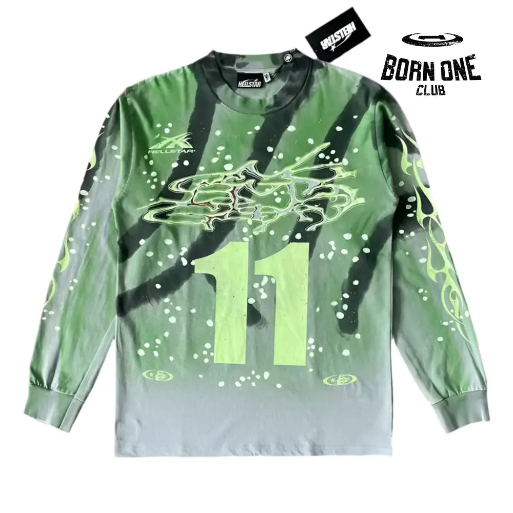 Hellstar studios Moto Cross Long Sleeve Tee Camiseta Manga Longa