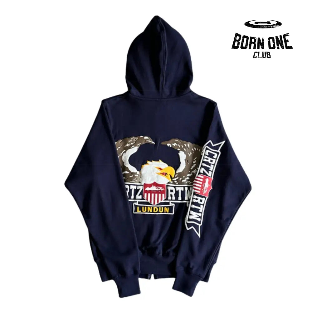 Jaqueta Corteiz Eagle Three Dimensional Print Hoodie