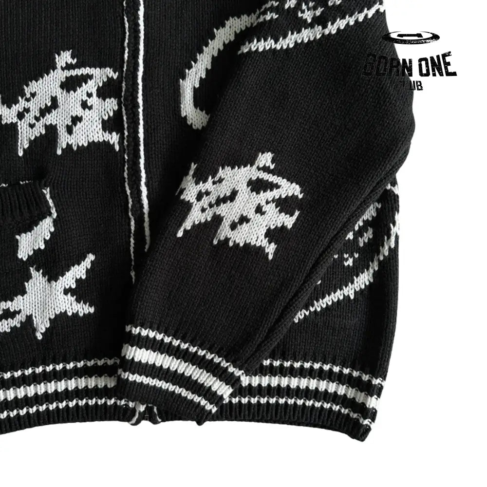 Jaqueta Corteiz Heavy Knit Jacquard Sweater