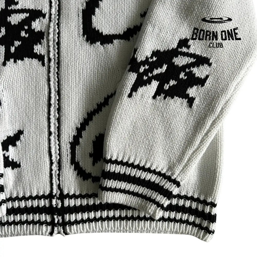Jaqueta Corteiz Heavy Knit Jacquard Sweater