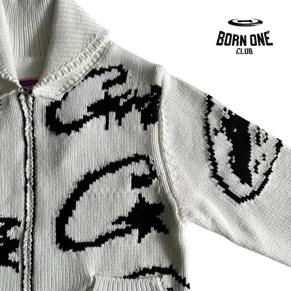 Jaqueta Corteiz Heavy Knit Jacquard Sweater