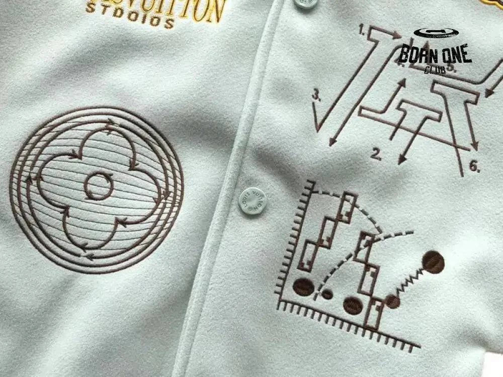 Jaqueta Louis Vuitton Leather and Wool Varsity