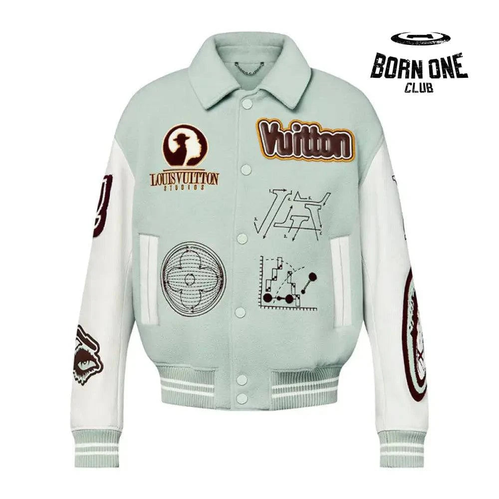 Jaqueta Louis Vuitton Leather and Wool Varsity
