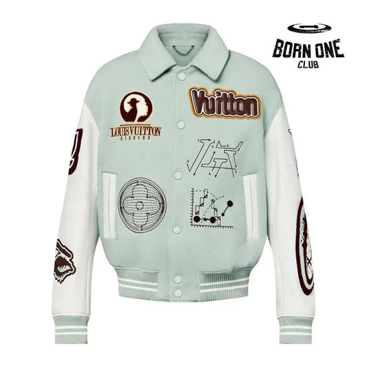 Jaqueta Louis Vuitton Leather and Wool Varsity