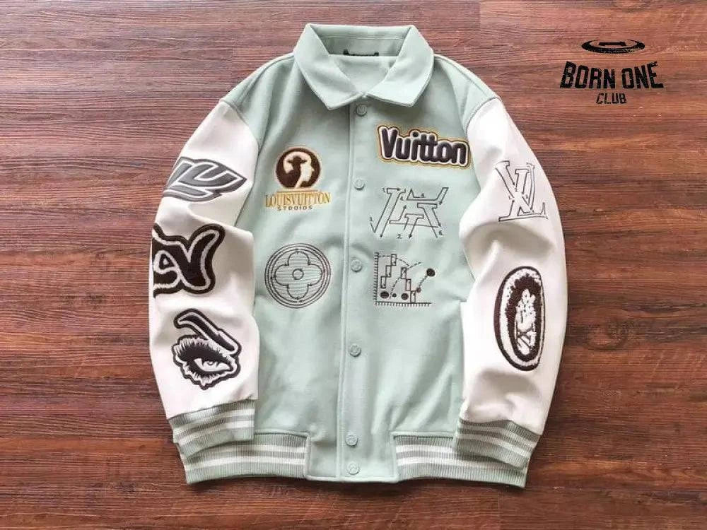 Jaqueta Louis Vuitton Leather and Wool Varsity