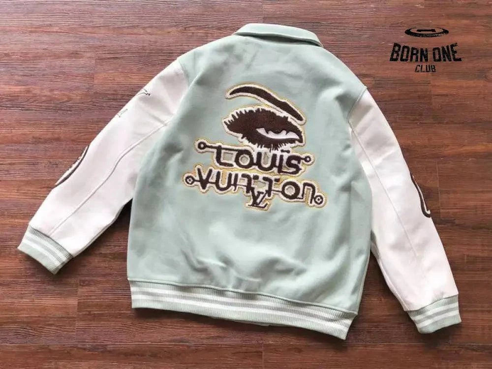 Jaqueta Louis Vuitton Leather and Wool Varsity