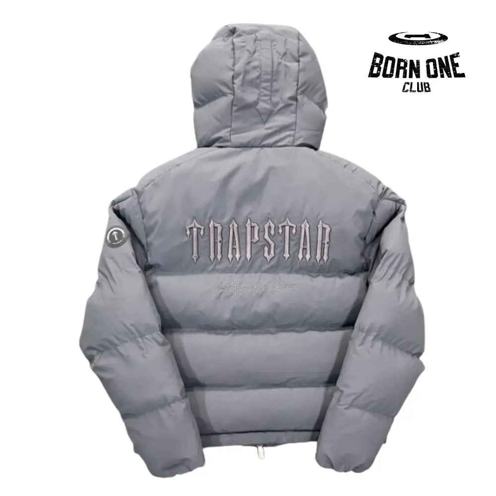 Jaqueta Trapstar Decoded 2022 Hooded Puffer Grey