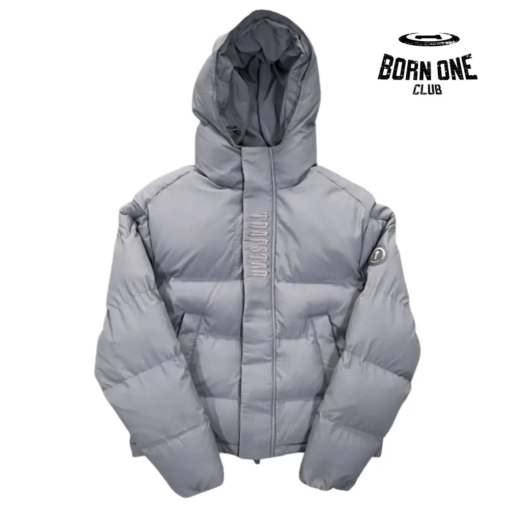 Jaqueta Trapstar Decoded 2022 Hooded Puffer Grey P