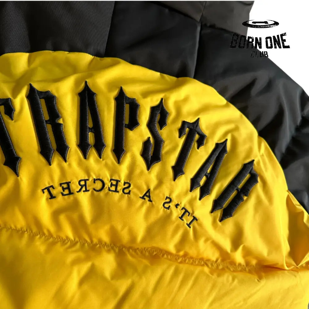 Jaqueta Trapstar Decoded Arch Puffer Black Yellow