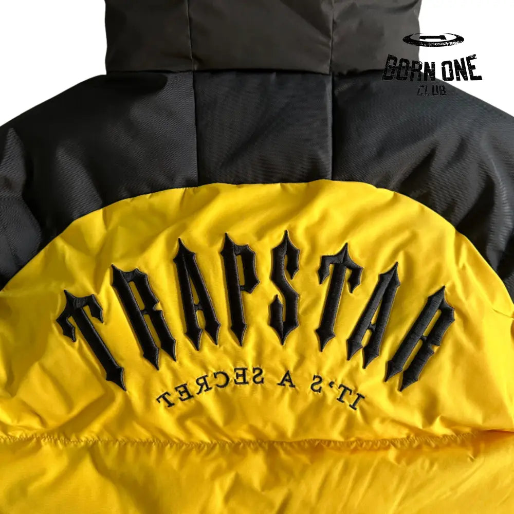 Jaqueta Trapstar Decoded Arch Puffer Black Yellow