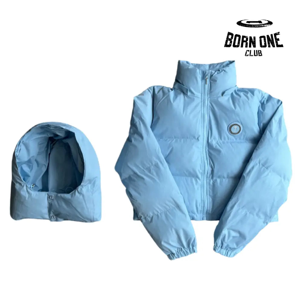 Jaqueta Trapstar Feminina Irongate Detachable Hooded Puffer Baby Blue