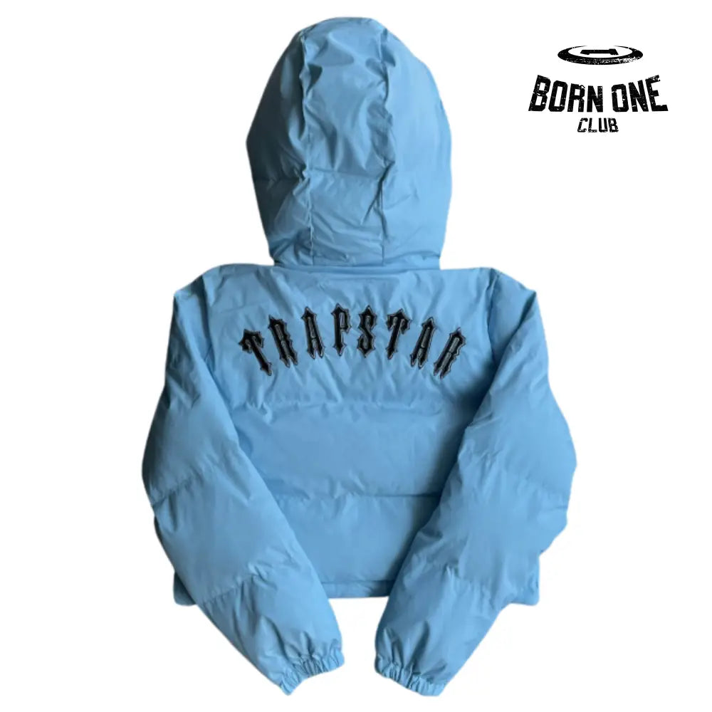 Jaqueta Trapstar Feminina Irongate Detachable Hooded Puffer Baby Blue