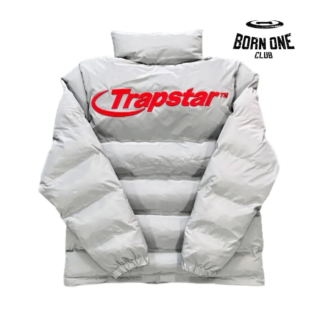 Jaqueta Trapstar Light Grey & Red Hyperdrive 2.0 Bomber