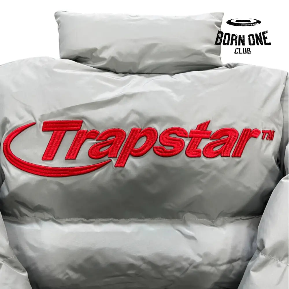 Jaqueta Trapstar Light Grey & Red Hyperdrive 2.0 Bomber