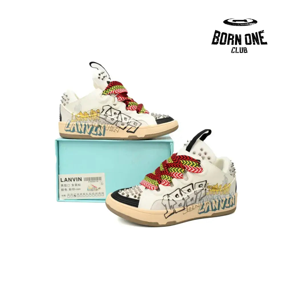 LANVIN White Black Painted
