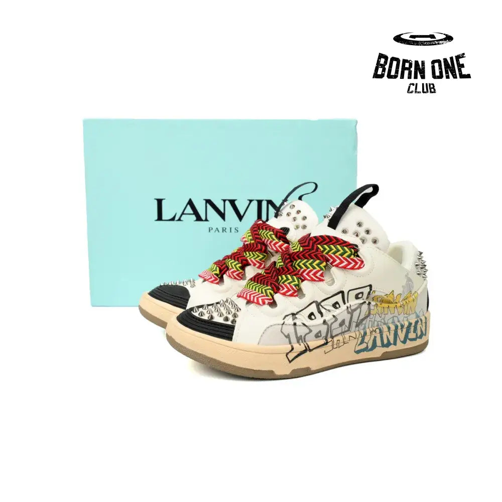 LANVIN White Black Painted