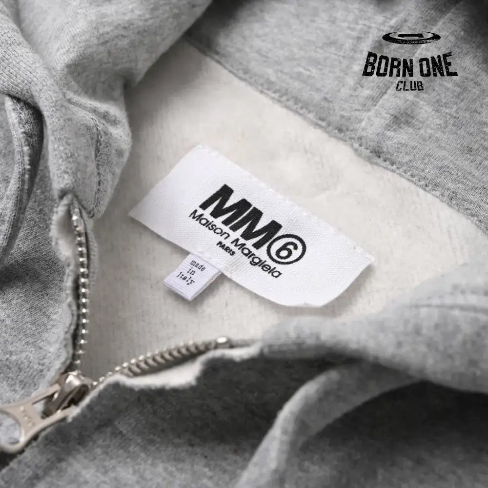 Maison Margiela Logo Print Hoodie in Grey Moletom