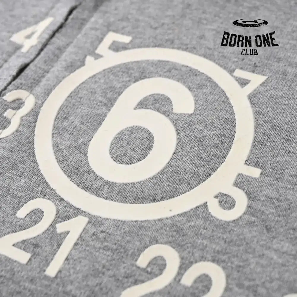Maison Margiela Logo Print Hoodie in Grey Moletom