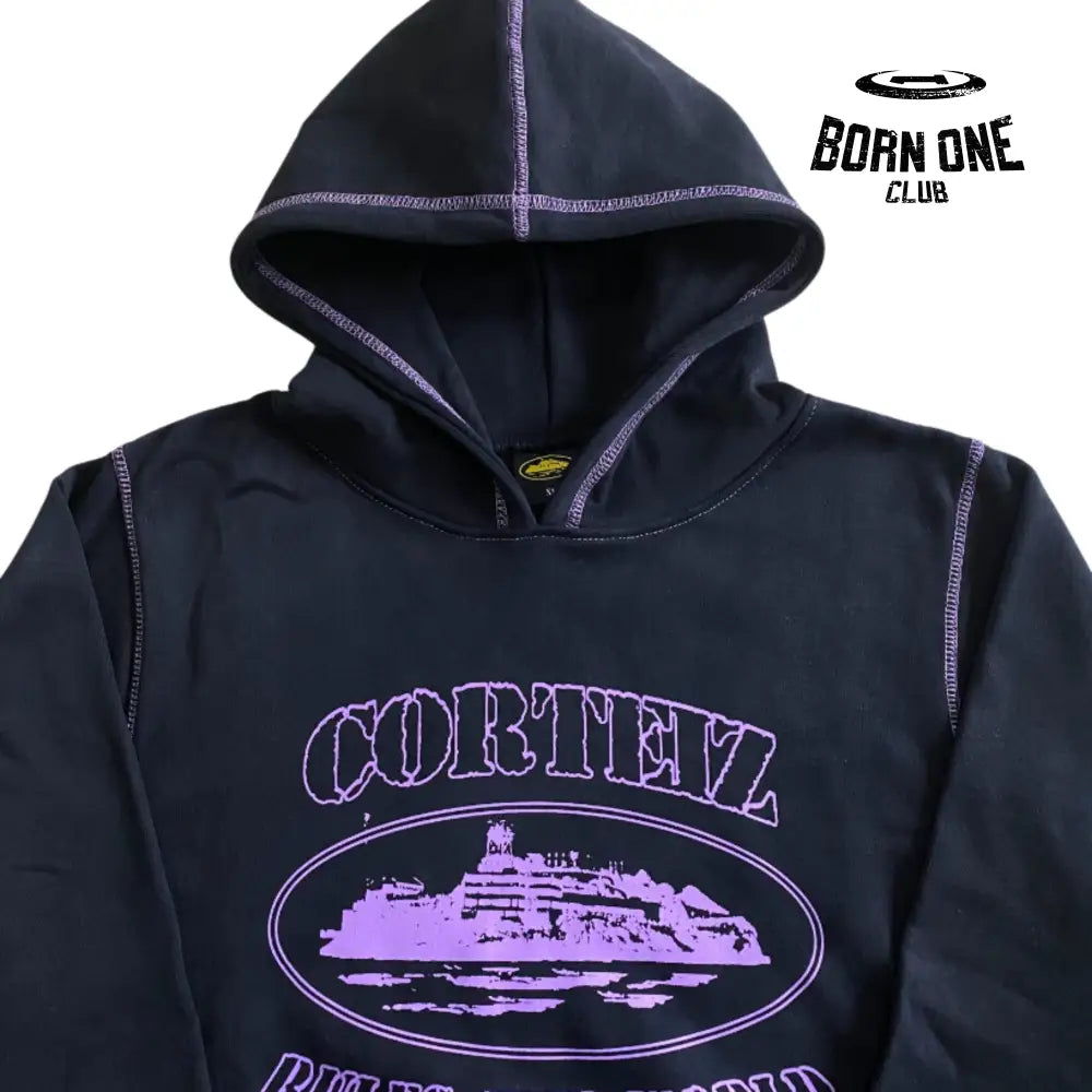 Moletom Corteiz Alcatraz Hoodie Black & Purple