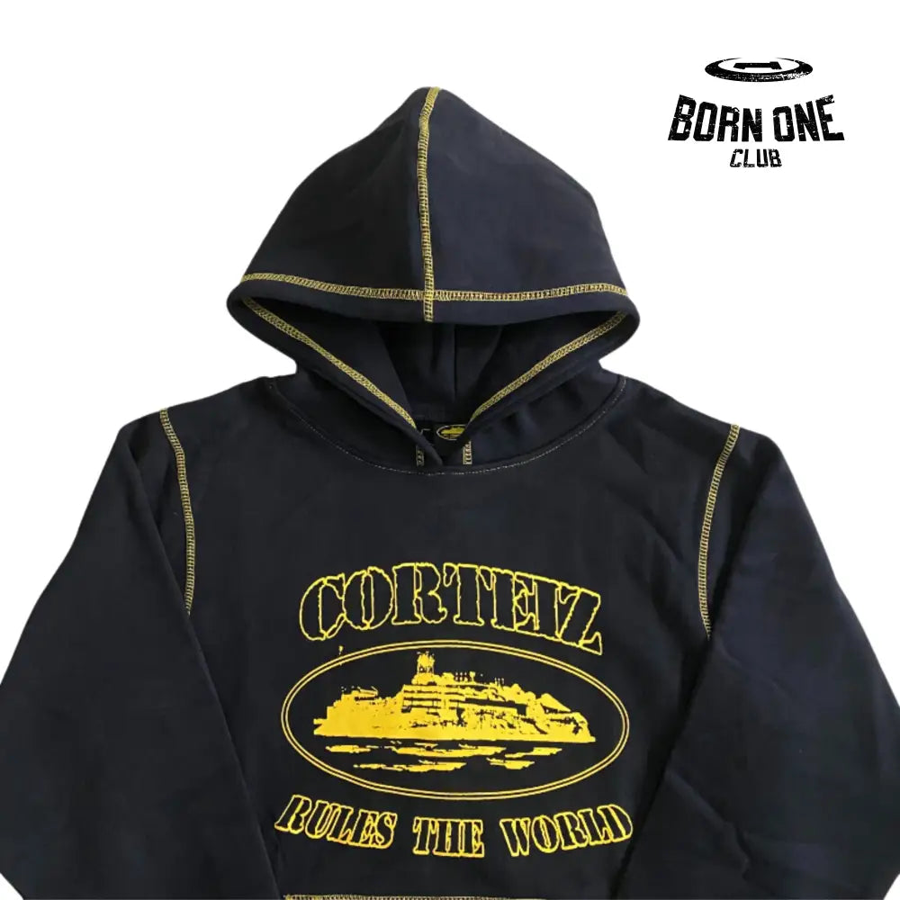 Moletom Corteiz Alcatraz Hoodie Black & Yellow