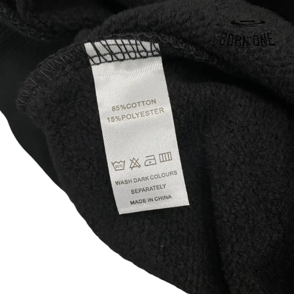 Moletom Corteiz Black to Black Alcatraz Logo Hoodie