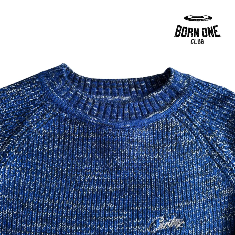 Moletom Corteiz Mixed Yarn Allstarz Sweater Blue
