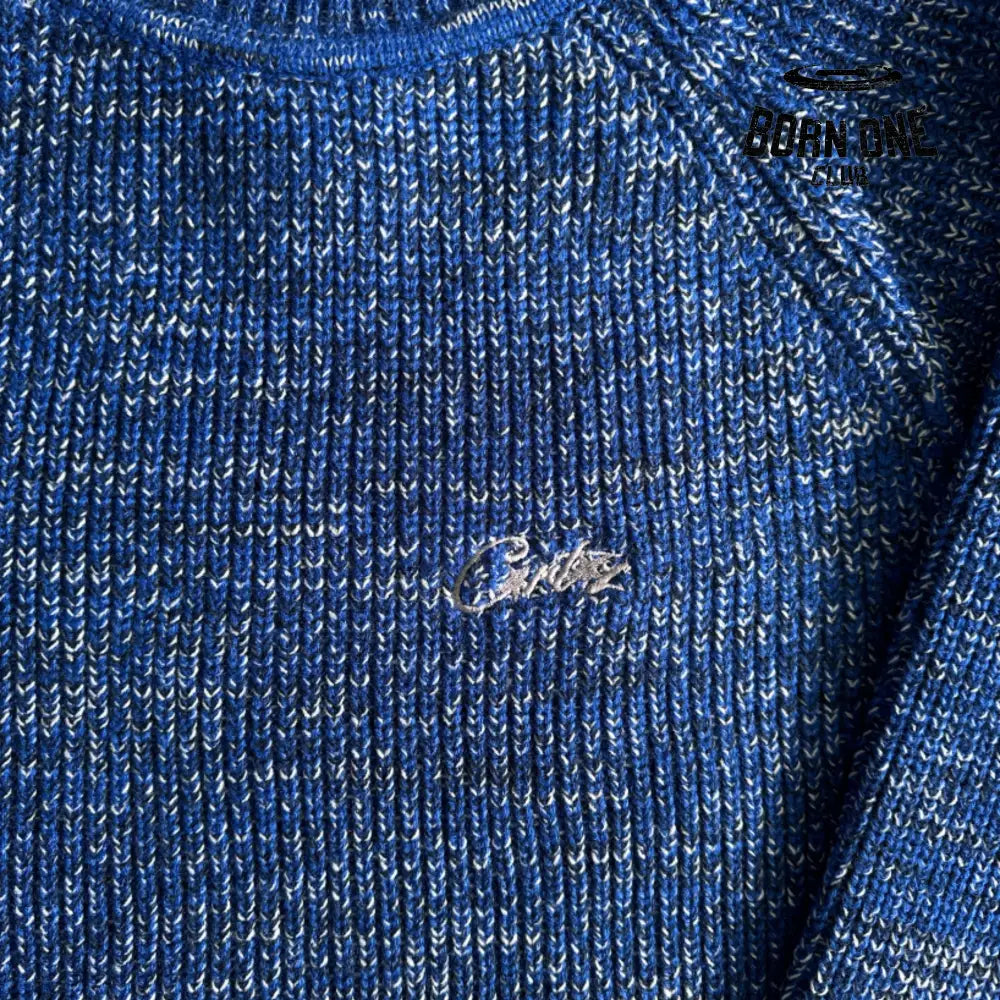 Moletom Corteiz Mixed Yarn Allstarz Sweater Blue
