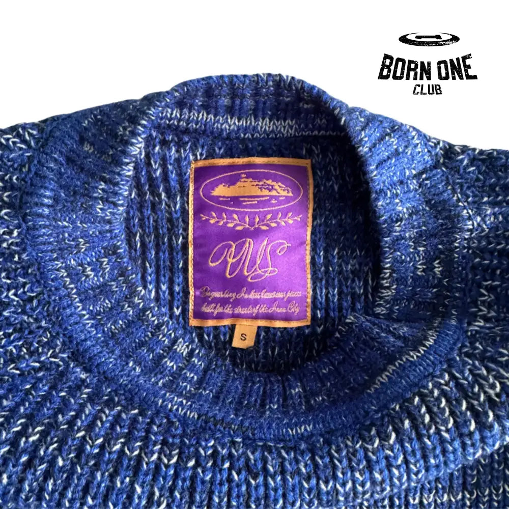 Moletom Corteiz Mixed Yarn Allstarz Sweater Blue